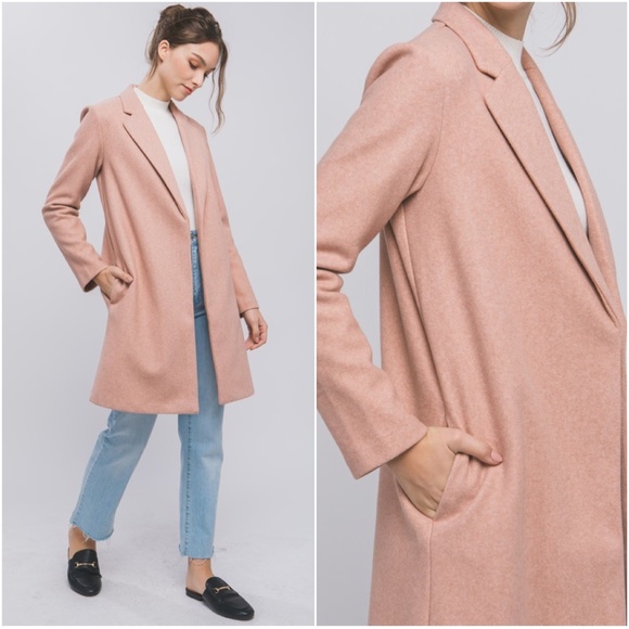 029 Classic Mauve Open Front Jacket Coat Blazer - Picture 2 of 3